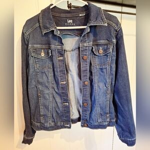 Riders by Lee Women's Blue Denim Jacket Buttons Size Large Very Good Condition